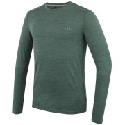 Herren-T-Shirt MOOA MerinoSilk 160 long grün green melange