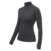 Damen-Funktionsshirt Sensor Merino Bold Roll Neck dl.rukáv dunkelgrau Anthracite Gray