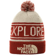 Mütze The North Face Retro Tnf Pom Beanie weiß/rot BrickHouseRed/Flax