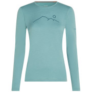 Damen-Funktionsshirt Icebreaker Women Merino 200 Oasis LS Crewe Rainer Ridge hellblau Hydro