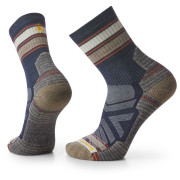 Herrensocken Smartwool Hike Light Cushion Striped Mid Crew blau/grau Deep Navy