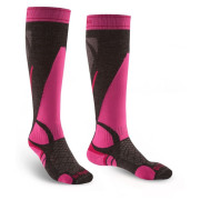 Damen-Kniestrümpfe Bridgedale Ski Lightweight Women's grau/rosa graphite/pink/388