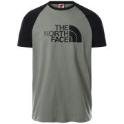 T-Shirt The North Face M S/S Raglan Easy Tee grau/grün AgaveGreen