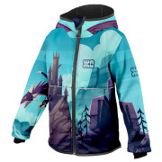 Kinder-Softshell-Jacke WAMU Dragon Fantasy blau BLUE