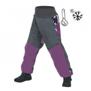 Kinder-Softshell-Hose mit Fleece Unuo Basic Vzor lila/grau