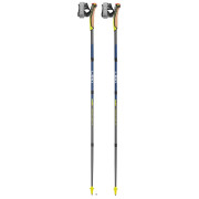 Trekkingstöcke Leki Traveller FX.One Carbon grau silvergray-midnightblue dark metallic-neonyellow