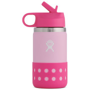 Kindertrinkflasche Hydro Flask Kids Wide Mouth 12 oz Straw Lid/Boot rosa Plumeria