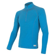 Herren-T-Shirt Sensor DF Merino Wool dl.r. zip blau Blue