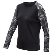 Damen-Funktionsshirt mit langen Ärmeln Sensor Merino Blend Impress schwarz/grau černá/zebra