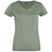 Damen-Funktionsshirt Fjällräven Abisko Cool T-Shirt W grün/weiß Patina_Green