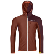 Herrenjacke Ortovox Fleece Light Grid Hooded Jacket rot/orange clay orange