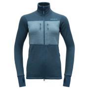 Damen Funktions-Sweatshirt Devold Egga Grid Merino Jkt blau/hellblau Flood/Moon