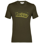 Herren-T-Shirt Icebreaker Tech Lite II SS Tee Alps 3D grün loden