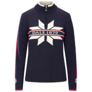 Damenpullover Dale of Norway Nåle Fem Sweater blau/weiß Navy Offwhite Red Rose