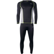 Herren-Thermounterwäsche Hi-Tec Kamo set schwarz/grau Black/FrostGray/LimePunch