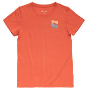 Damen-T-Shirt Devold Classic "Summit" Tee Wmn rot CORAL