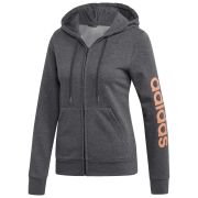 Damen-Sweatshirt Adidas Essentials Linear FZ HD dunkelgrau