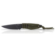 Messer Acta non verba P100 Dlc/Plain edge grün Olive/Black
