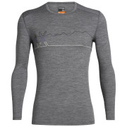 Herren-T-Shirt Icebreaker Mens 200 Oasis LS Crewe Single Line Ski grau GritstoneHthr