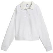 Damen-Sweatshirt Puma CLASS Relaxed Longsleeve Polo FL weiß White Glow Heather
