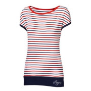 Damen-T-Shirt Progress OS Sepia 24NV weiß/blau TricolorStrips