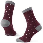 Socken Warg Happy Merino W Mini Dots rot/weiß Wine/White