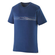 Herren-T-Shirt Patagonia M's Cap Cool Merino Blend Graphic Shirt blau Strata Stripe: Clement Blue