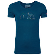 Damen-Funktionsshirt Ortovox W's 140 Cool Vintage Badge T-Shirt blau Petrol Blue