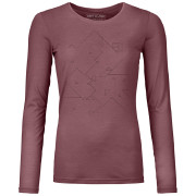 Damen-T-Shirt Ortovox 185 Merino Tangram Ls W rosa mountain rose