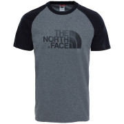 T-Shirt The North Face M S/S Raglan Easy Tee grau/schwarz Tnfmedixgreyheather(Std)