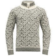 Pullover Devold Svalbard Wool Zip Neck weiß/grau OFFWHITE/ANTHRACITE