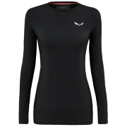 Damen-T-Shirt Salewa Cristallo Warm Amr W L/S Tee. schwarz/weiß Black Out