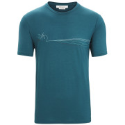 Herren-Funktionsshirt Icebreaker Men Tech Lite II SS Tee Cadence Paths grün Green Glory