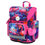 Schulrucksack für Unterstufe Baagl Ergo rosa Plameňáci