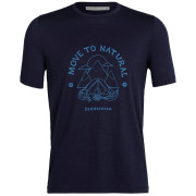 Herren-T-Shirt Icebreaker Men Tech Lite II SS Tee Canopy Camper dunkelblau midnight navy