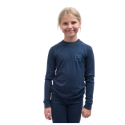 Kinder-Funktionsshirt Sensor Merino DF Logo Up Deep Blue