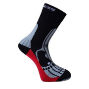 Socken Progress 8MB Merino schwarz/rot Black/Gray/Red