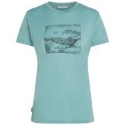 Damen-T-Shirt Icebreaker Women Merino 150 Tech Lite SS Tee Terrain hellblau Hydro