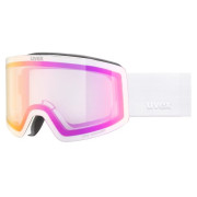 Skibrille Uvex Provoqe V weiß WHITE MATT DL/PINK-CLEAR S0-2