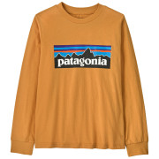 Kinder-T-Shirt Patagonia K's L/S P-6 Logo T-Shirt - Dried Mango orange Dried Mango