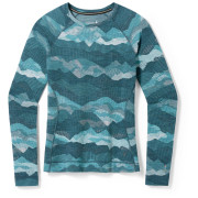 Damen-Funktionsshirt Smartwool W Classic Thermal Merino BL Crew Boxed 2023 blau Twilight Blue Mtn Scape