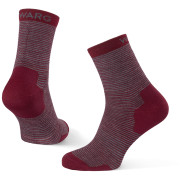 Socken Warg Happy Merino W Mini Stripes rot/grau Wine/Grey