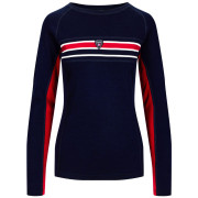 Damen-Funktionsshirt Dale of Norway Aksla Feminine Baselayer Crew neck dunkelblau Navy Red OffWhite
