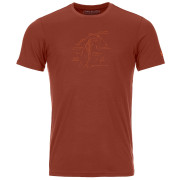 Herren-Funktionsshirt Ortovox 120 Tec Lafatscher Topo T-Shirt orange Clay Orange