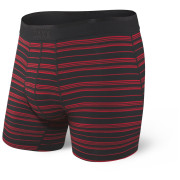 Boxershorts Saxx Platinum Boxer Brief Fly schwarz/rot Black/RedTidalStripe
