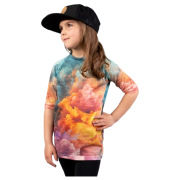 Kinder-Funktionsshirt Drexiss All Explosion Pastel Merino Active orange/blau