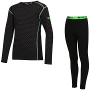 Kinder-Funktionsset Zulu Merino 240 Long schwarz/grün Black/Green