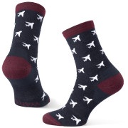 Socken Warg Happy Merino M Airplane blau/weiß Black/Blue