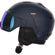 Skihelm Salomon Icon Lt Visor blau WisteriaNavy