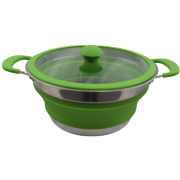 Kochtopf Vango Cuisine 3L Non-Stick Casserole silber/grün herbal